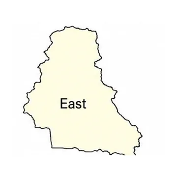 Map of the East region of Cameroon